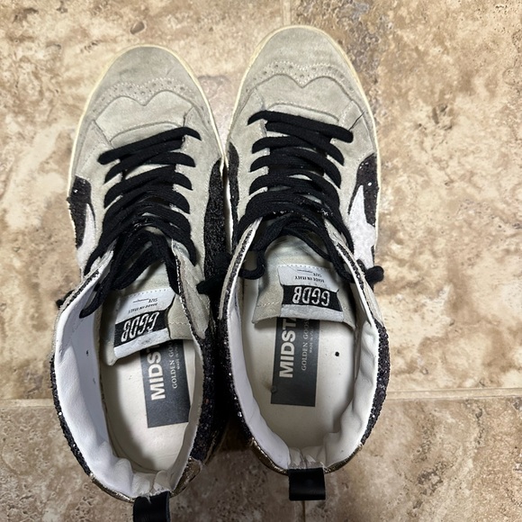 Golden Goose Black and White Glitter Sneakers - Picture 3 of 4